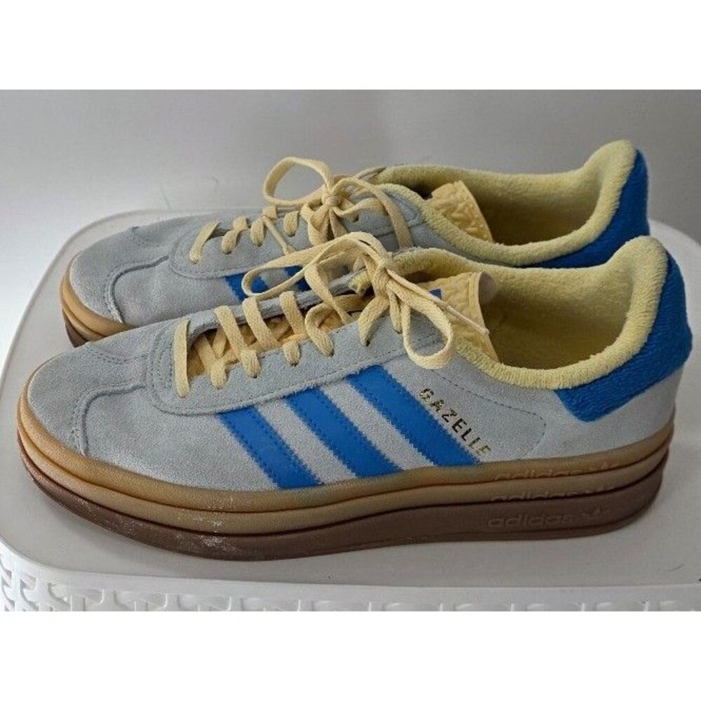 Adidas Gazelle Bold in "Almost Blue/Yellow" colorway